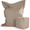 XXL-SITZSACK + Pouf 2er Set - 140x180cm - Taupe, Textil (140/25/180cm) - Green Bean