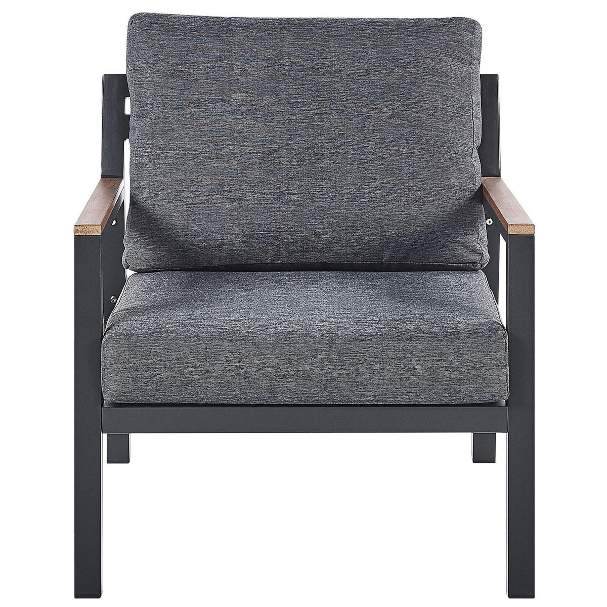 LOUNGE-SET 4-sitzer Aluminium Schwarz Delia - Schwarz, Metall - Beliani