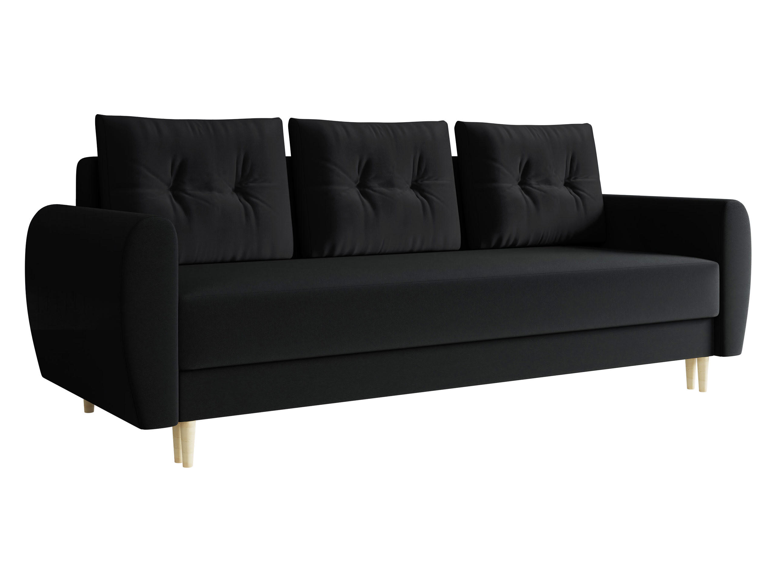 SCHLAFSOFA Palermo - Schwarz/Naturfarben, Holz/Textil (227/95/82cm) - MIRJAN24