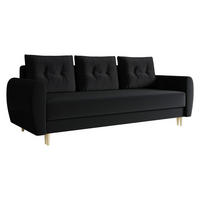 SCHLAFSOFA Palermo - Schwarz/Naturfarben, Holz/Textil (227/95/82cm) - MIRJAN24