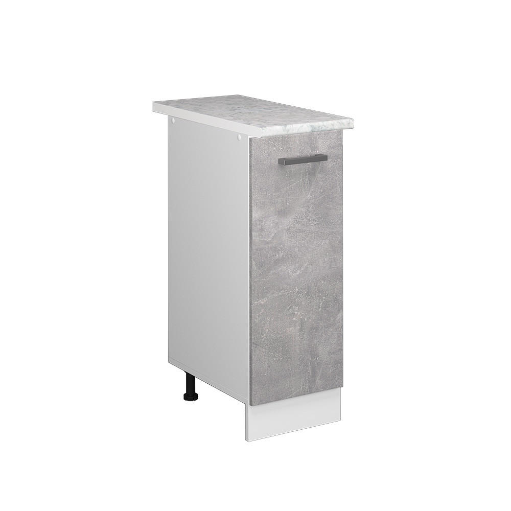 UNTERSCHRANK R-Line Beton 30 cm mit Tür, mit Arbeitsplatte - Weiß/Grau, Holzwerkstoff (30/81.6/60cm) - Vicco