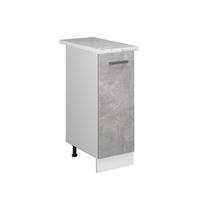 UNTERSCHRANK R-Line Beton 30 cm mit Tür, mit Arbeitsplatte - Weiß/Grau, Holzwerkstoff (30/81.6/60cm) - Vicco