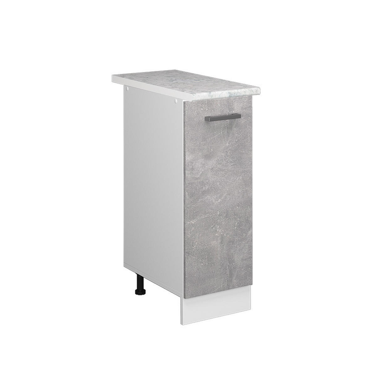 UNTERSCHRANK R-Line Beton 30 cm mit Tür, mit Arbeitsplatte - Weiß/Grau, Holzwerkstoff (30/81.6/60cm) - Vicco