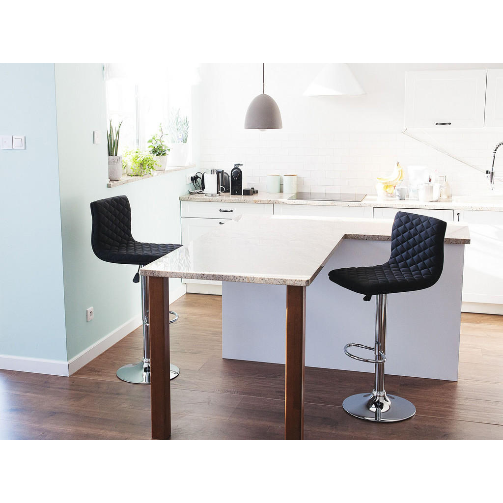 Thumbnail - Beliani Barhocker, Schwarz, Textil, 1-Sitzer, 38x110x38 cm, Esszimmer, Barmöbel, Barhocker