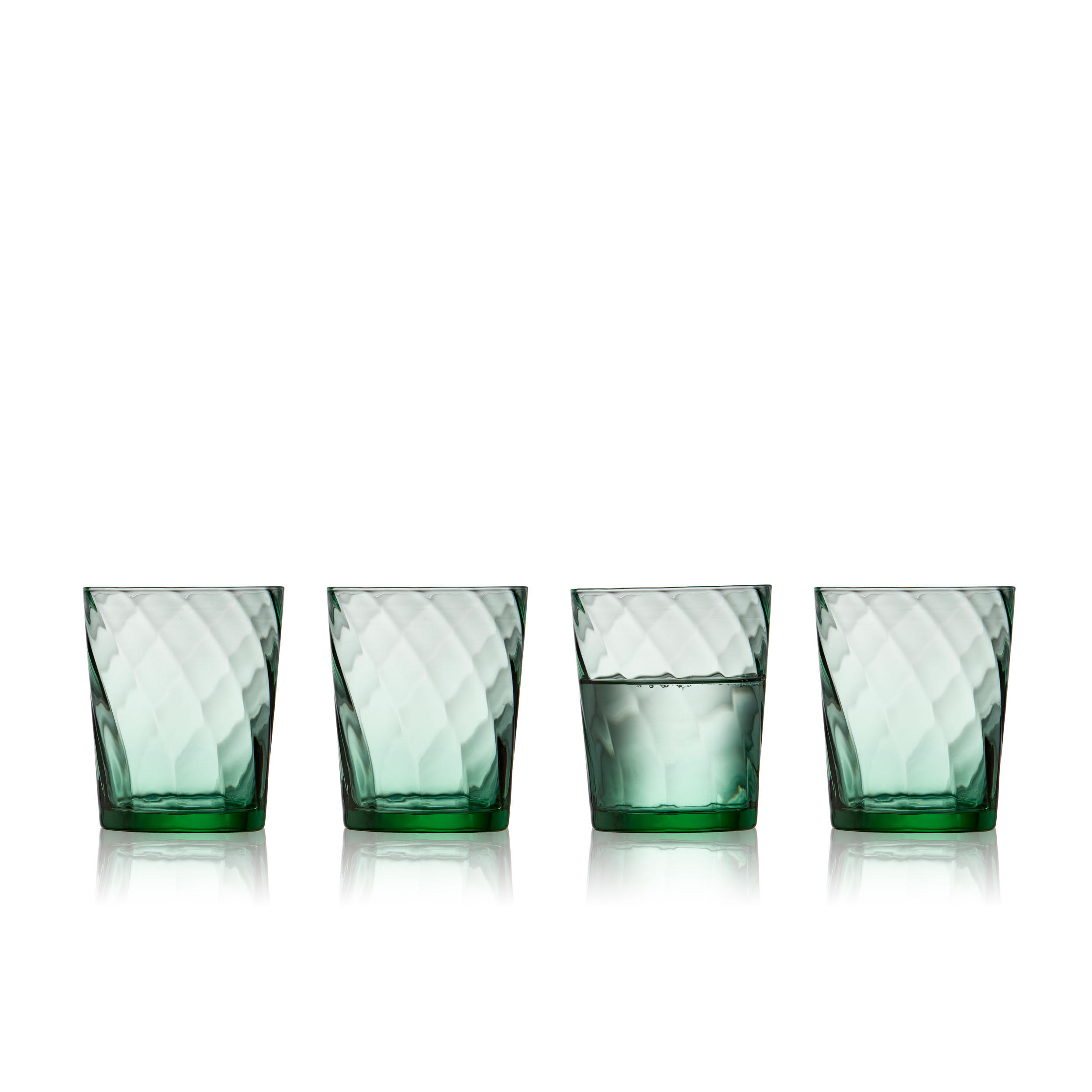 WASSERGLAS Vienna 4er Set, Glas, Grün, 300 ml - Grün, Glas (0.3L) - Lyngby Glas