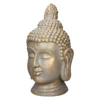 BUDDHA KOPF STATUE 53 cm - Bronzefarben, Kunststoff (29/53/31cm) - ECD-Germany