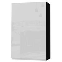 HÄNGESCHRANK Florence W4/60/1 Schwarz / RAL 9003 signalweiß HG 60 / 32,5 / 96cm - Türanschlag links - Weiß Hochglanz/Schwarz, Holz/Holzwerkstoff (60/96/32.5cm) - Feldmann-Wohnen