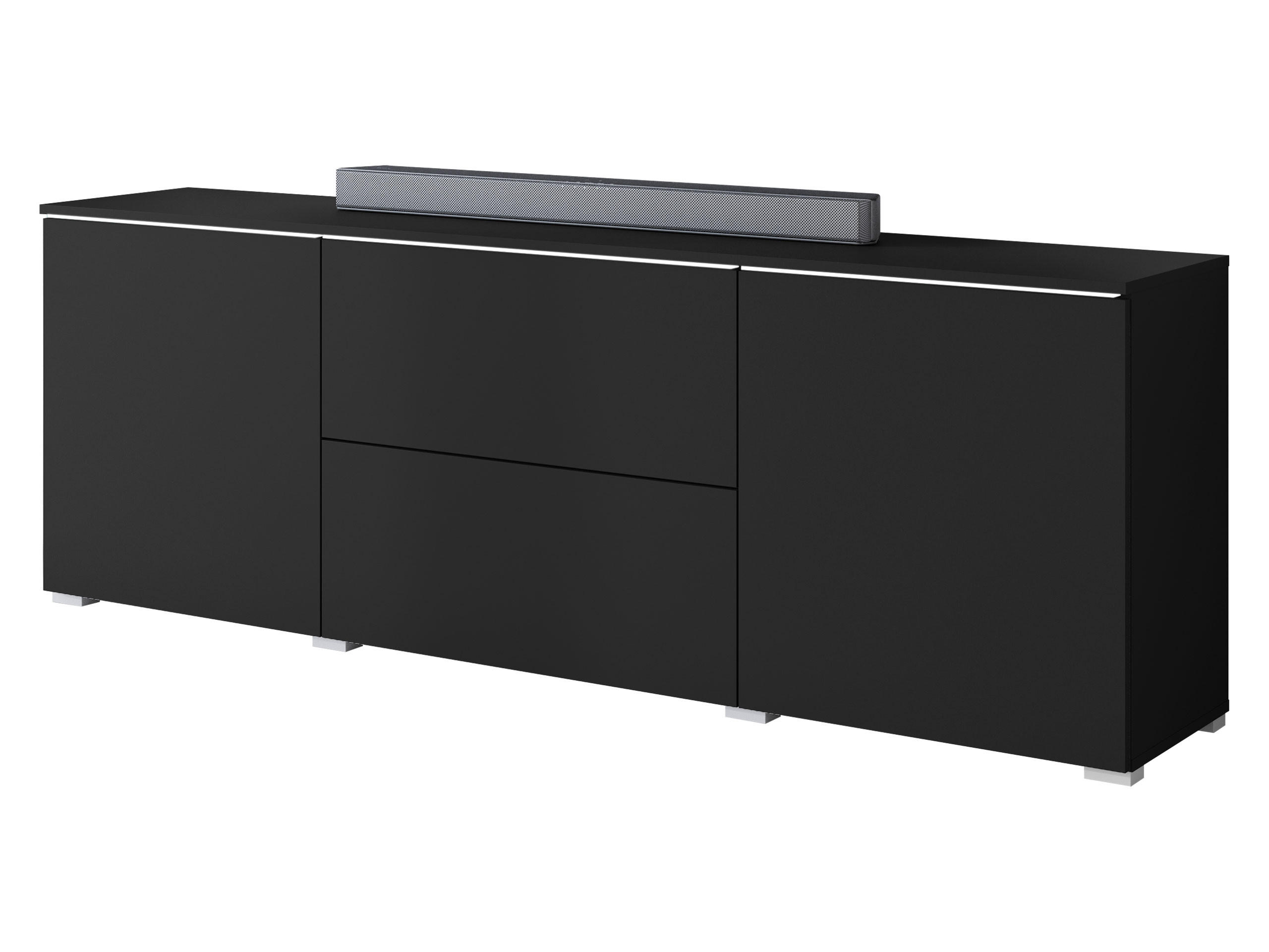 TV-LOWBOARD Vera 180 mit weißer LED Beleuchtung - Silberfarben/Graphitfarben, Holzwerkstoff/Kunststoff (180/62/35cm) - MIRJAN24