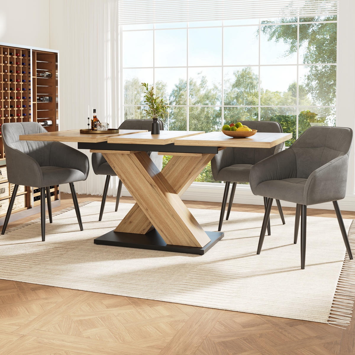 AUSZIEHTISCH 119/80/75 cm in Holzoptik – ausziehbar für 6–8 Personen - Hellbraun, Holzwerkstoff (158.5/80/75cm) - BEAOK