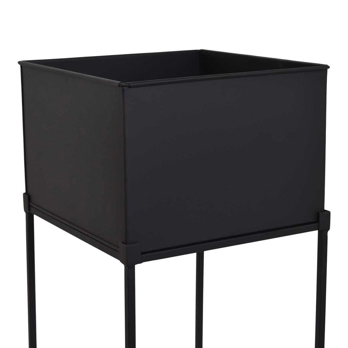 STEHENDER PFLANZKÜBEL Flora Schwarz - Schwarz, Metall (30/60/30cm) - LOFT42