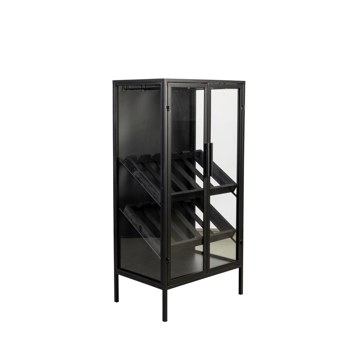 WEINSCHRANK Rob Weinkast / Getränke- / Barkasten Hoch Holz Metall Schwarz - Schwarz, Holz (35/103/52cm) - Housecraft Living