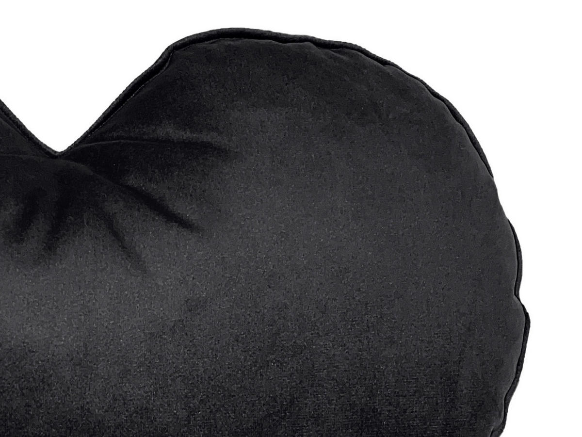 HERZKISSEN Samt&Sonders schwarz 35x32 cm - Schwarz, Textil (34/32cm) - beties Heimtextil
