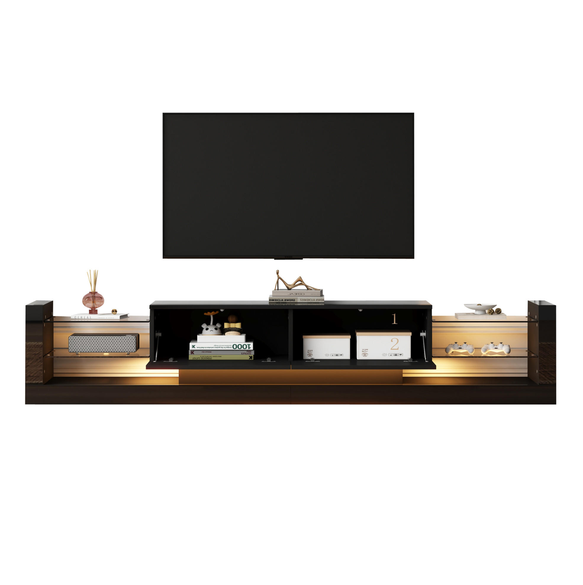 Ivmeu Tv-Lowboard Schwarz 181x38x38 cm