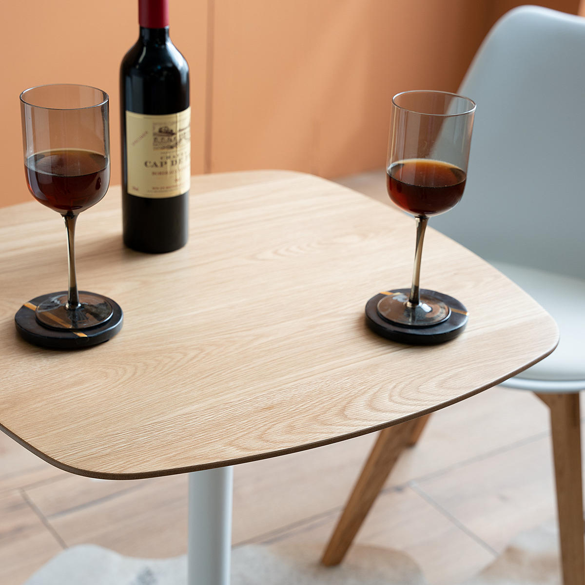 BISTROTISCH - Holzwerkstoff / Metall - Eichefarben/Weiß, Holzwerkstoff/Metall (60/60/74cm) - home24