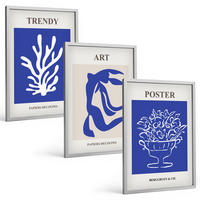 BILDER SET 3er Set - 40x60 cm Silberner Rahmen - Matisses abstrakte Plakate - Silberfarben, Kunststoff (40/60cm) - TULUP