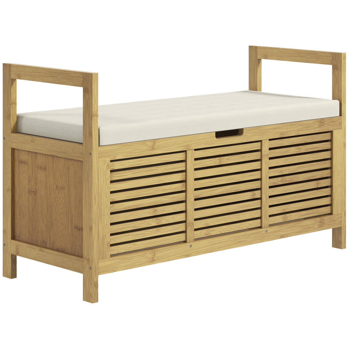 SITZBANK Naturfarben mit Stauraum 100/40/60 cm - Naturfarben, Holz (40/60/100cm) - PANGIVO