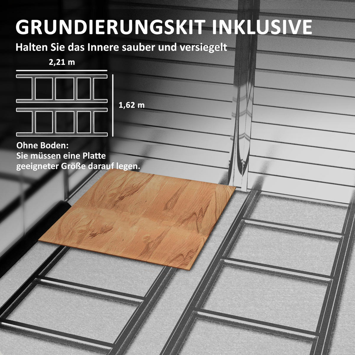 GERÄTEHAUS 4,4 m², aus Verzinkter Stahl, wetterfest, für Garten, Teak - Braun, Metall (206/198/240cm) - Outsunny