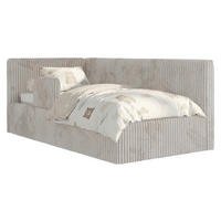 POLSTERBETT TILVO ALTA 90/200 - Beige Cord - Taschenfederkernmatratze - Links - Beige, Textil (90/200cm) - MKS