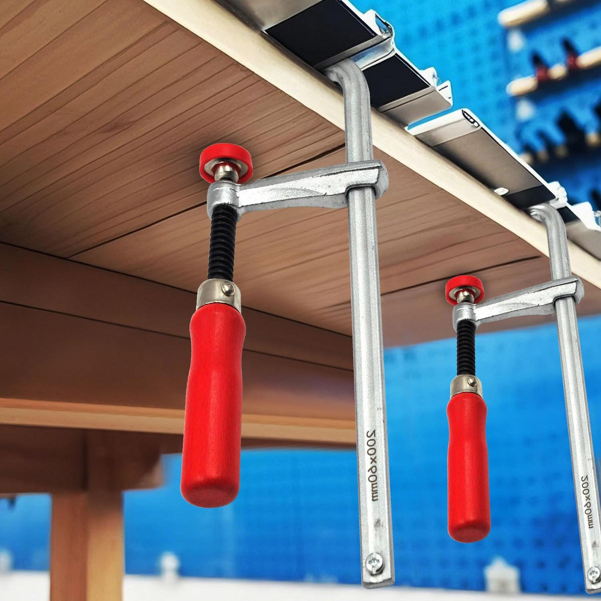 SCHNELLSPANNKLEMMEN – geeignet für Führungsschienen und MFT-Systeme – Spannweite 200 mm, Spannbereich 60 mm, 2er-Packung - Multicolor, Metall (25.3/9.4/1cm)