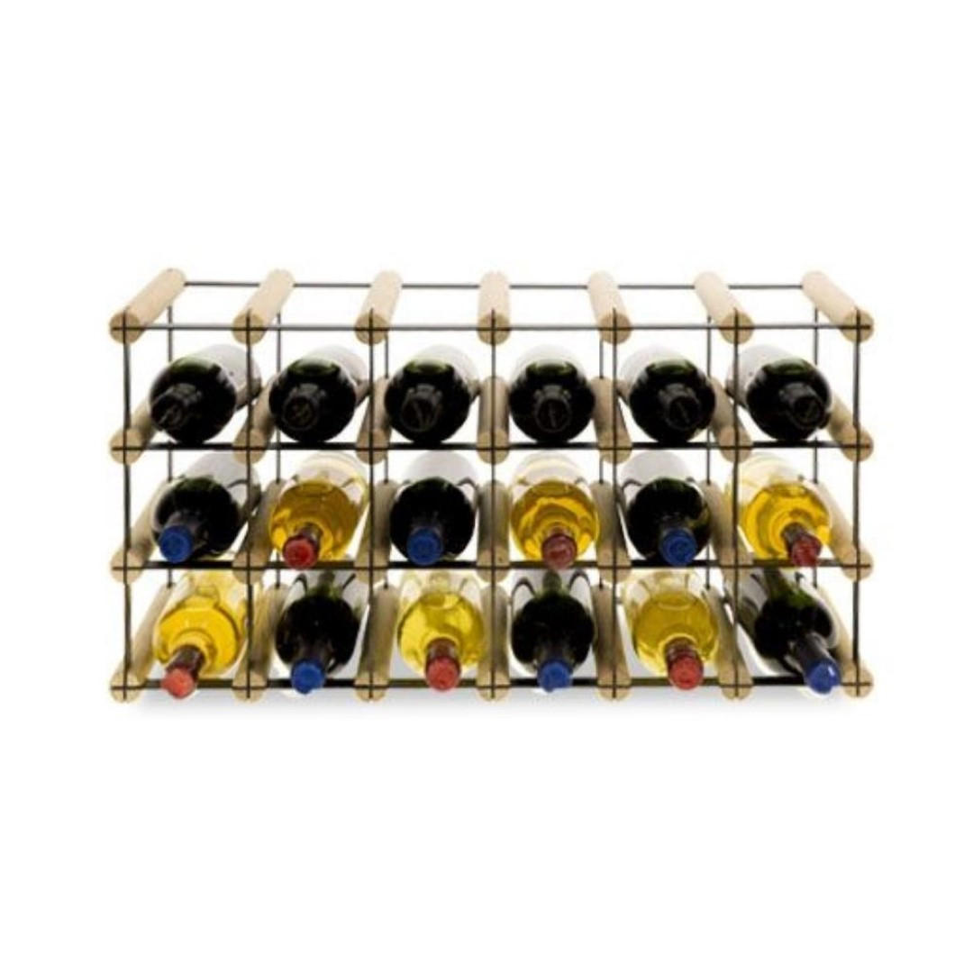 WEINREGAL Vinotega Mod Metal 32,5x62,5x24,5 cm 6x3 Flaschen Massives Kiefernholz Natur - Naturfarben, Holz (62.5/32.5/24.5cm) - PROREGAL
