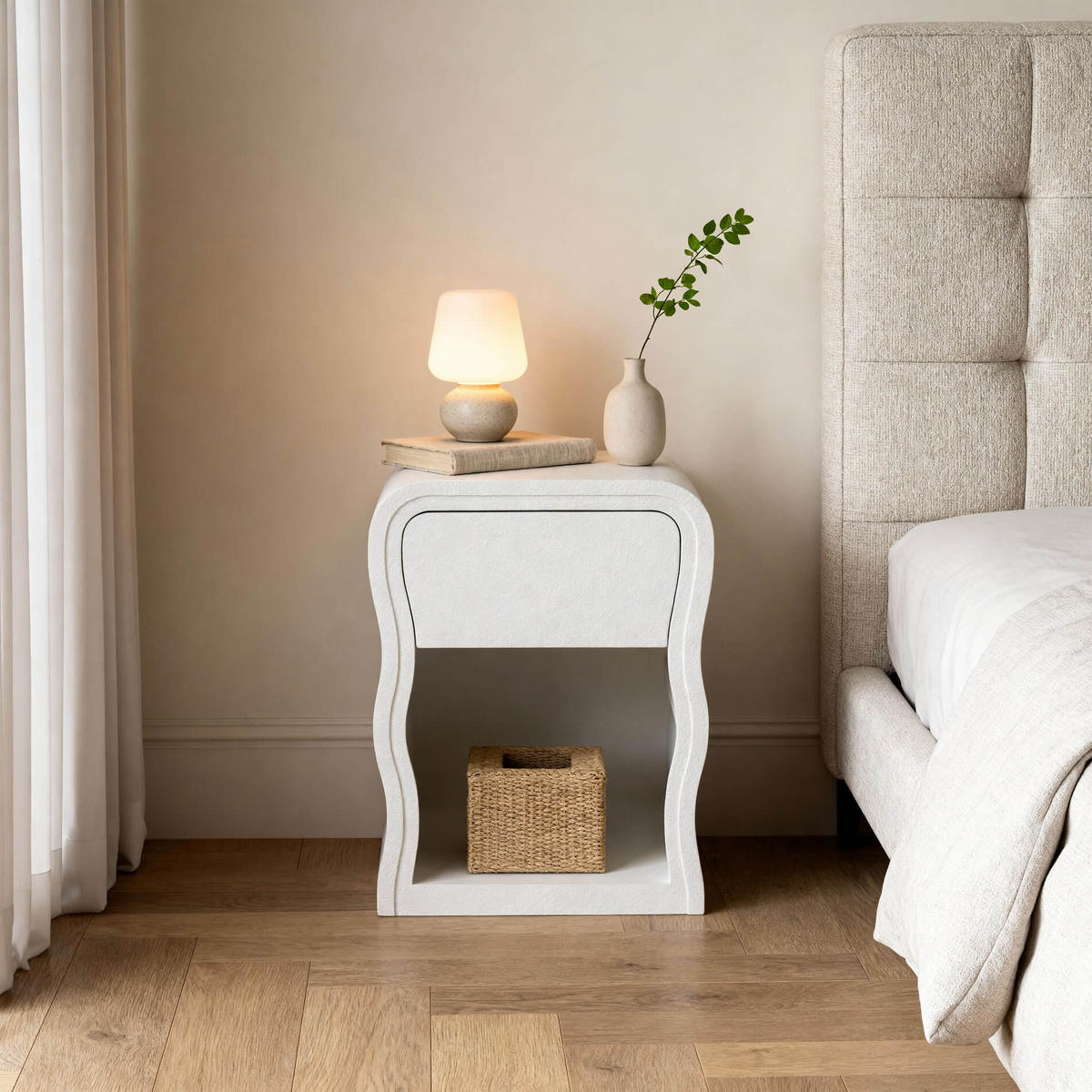 NACHTTISCH Edelweiss 40/30/55 cm - Weiß, Holzwerkstoff (40/55/30cm) - Mobili Rebecca