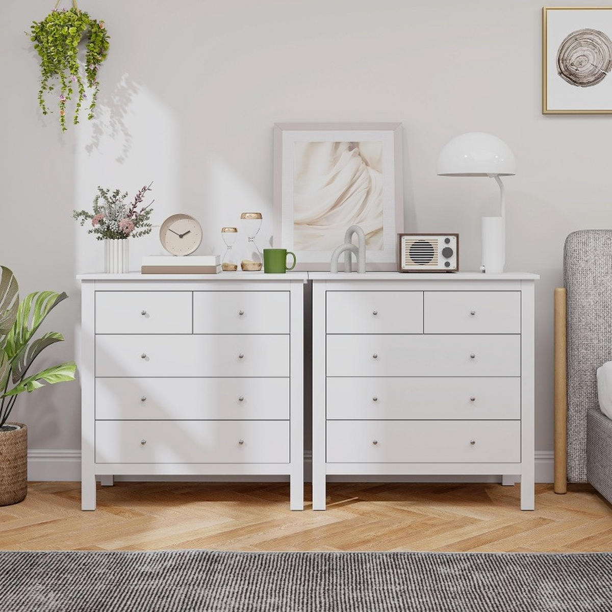 KOMMODE 79/80,5/39,5 cm Weiß aus Holzwerkstoff mit leisem Öffnen und Schließen - Weiß, Holz (39.5/80.5/79cm) - OKMYHOME