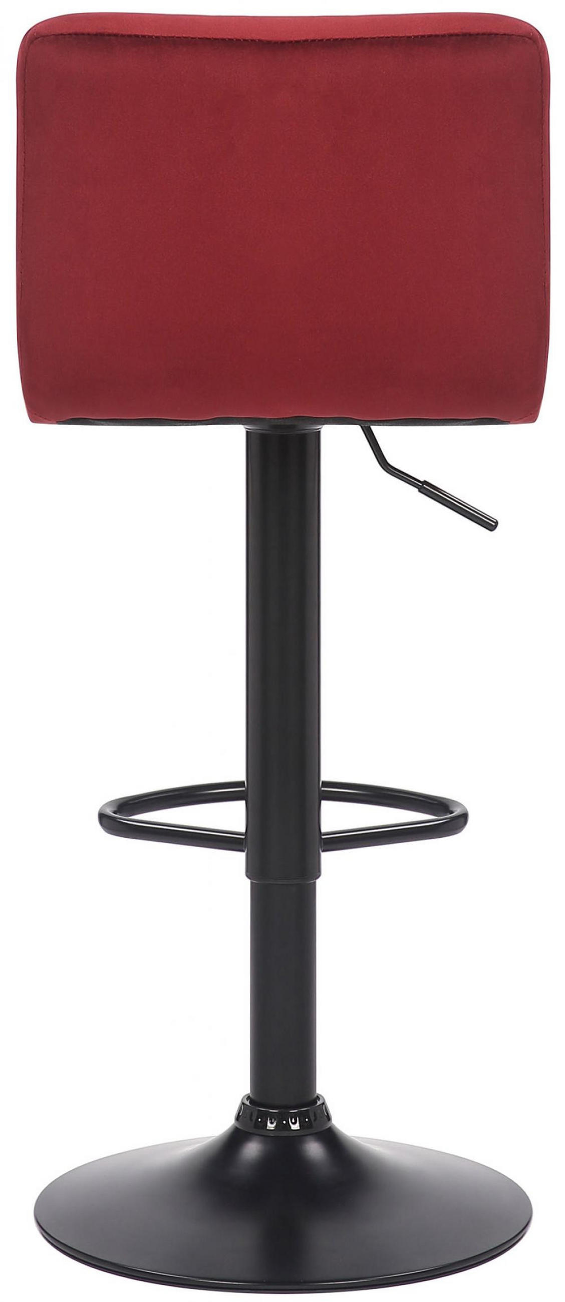 BARHOCKER 2er Set Samt Rot - Rot/Schwarz, Textil/Metall (40/85/40cm) - CLP