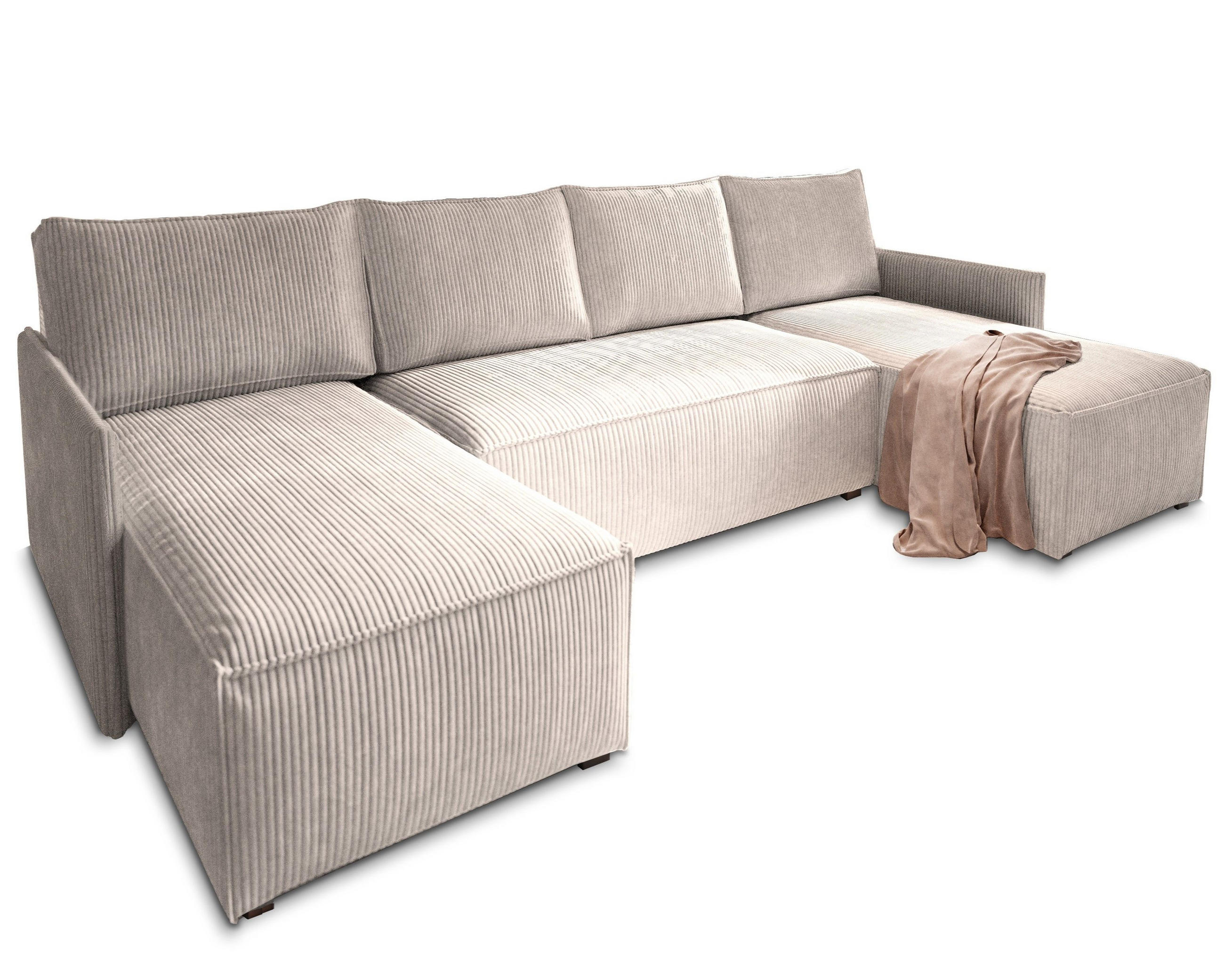 Masseno Wohnlandschaft Creme 271x85x140 cm