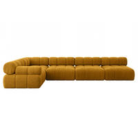 ECKSOFA modulares Sofa Mende-L3 - 380x190x70 cm Senfgelb Cord - Currygelb, Holzwerkstoff/Textil (380/190cm) - ALTDECOR