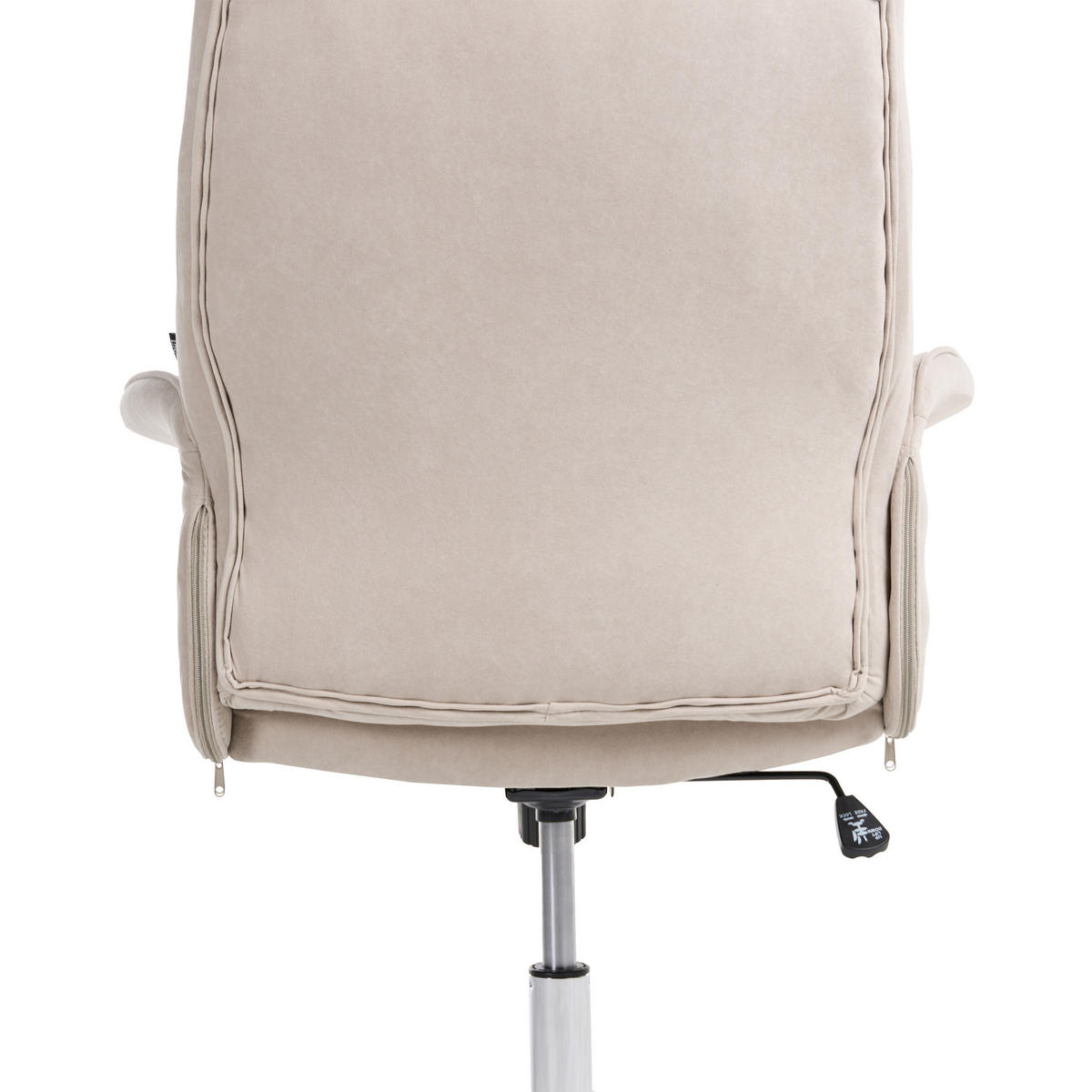 BÜROSTUHL Hellbeige Pilot - Beige/Silberfarben, Textil (72/117/72cm) - Beliani
