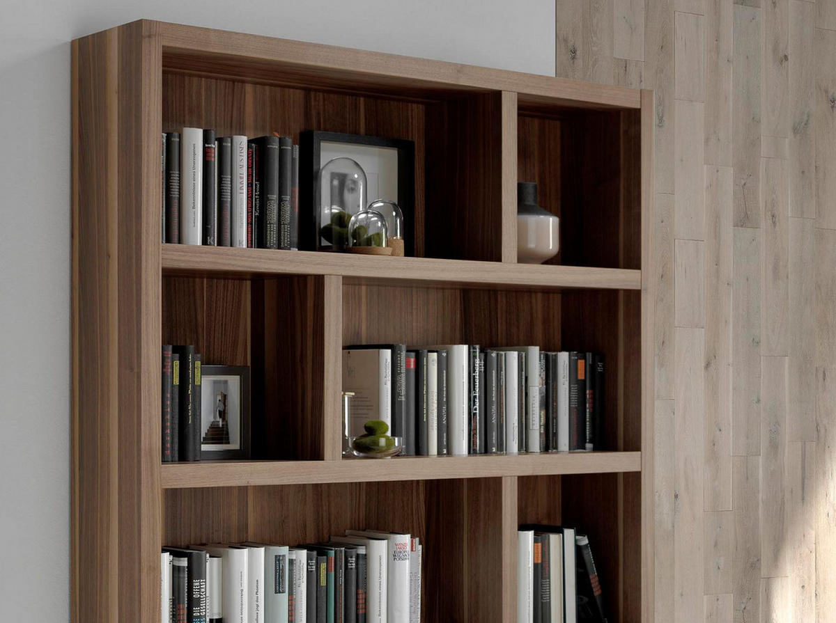 REGAL Holzregal aus Nussbaum 126/25/197 cm - Walnussfarben, Holz (126/197/25cm) - ANGEL CERDA