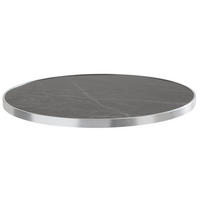 TISCHPLATTE runder 60 cm, Schwarz - Weiß/Grau, Metall (60/2.5/60cm) - Oviala