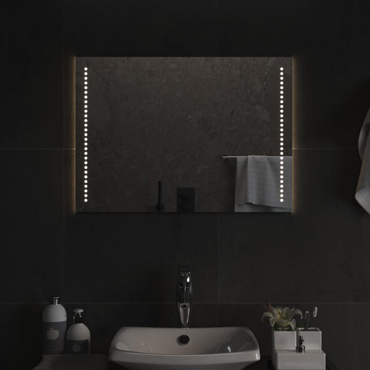LED-BADSPIEGEL 50x70 cm - Transparent, Glas (50/18/70cm) - furnicato
