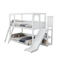 ETAGENBETT 90/200 cm mit Rutsche, Regalen und Stauraum aus Kiefern , Weiß - Weiß, Holzwerkstoff (90/200cm) - Redom