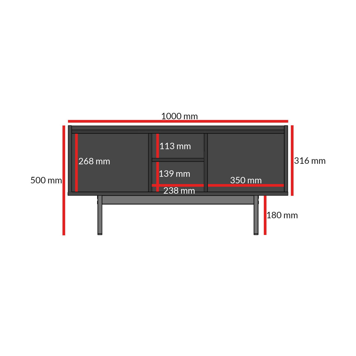 TV-LOWBOARD Noel 100 Kaschmir/ Cremona-Eiche (stehend) - Kaschmir/Eichefarben, Holzwerkstoff/Metall (100/50/42cm) - mzm24