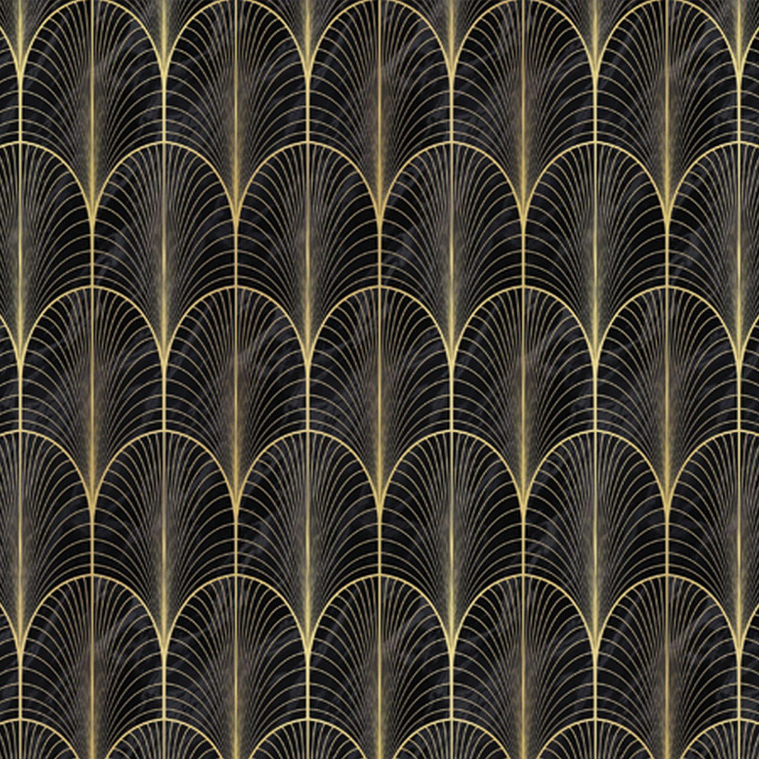 FOTOTAPETE Art Decó Muster 424 x 280 cm - Schwarz, Papier (424/280cm) - Sanders & Sanders