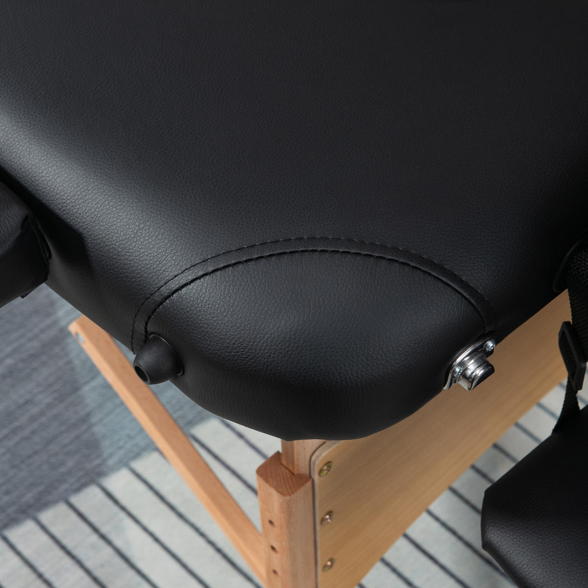 MASSAGELIEGE, klappbarer Massagetisch mit Kopfstütze, für Spa, Salon Kunststoff - Schwarz, Leder (81/92/210cm) - HOMCOM
