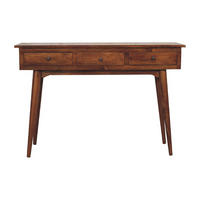 KONSOLENTISCH mit Kastanienholz-Finish - Dunkelbraun/Messingfarben, Mangoholz/Holz (40/115/78cm) - Artisan Furniture