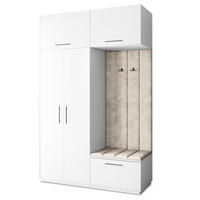 GARDEROBENSCHRANK REMA 150/240/60 cm Modern Weiß - Weiß, Holzwerkstoff (150/240/60cm) - MASSENO