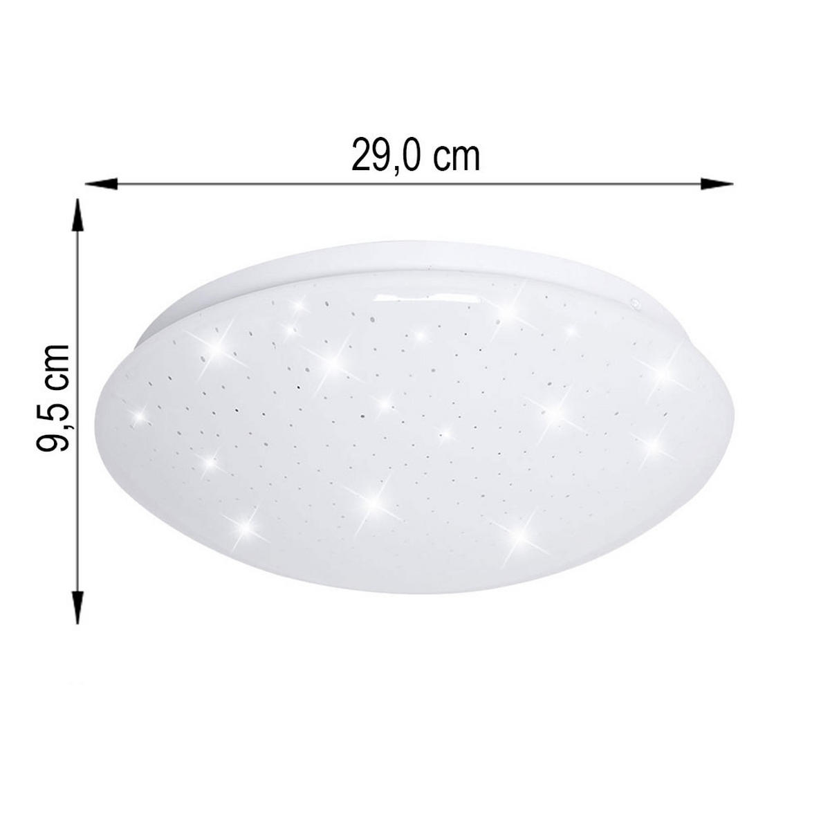 LED DECKENLEUCHTE Metall Weiß Sternenhimmel Effekt - Weiß, Metall (29/9.2/9.5cm)