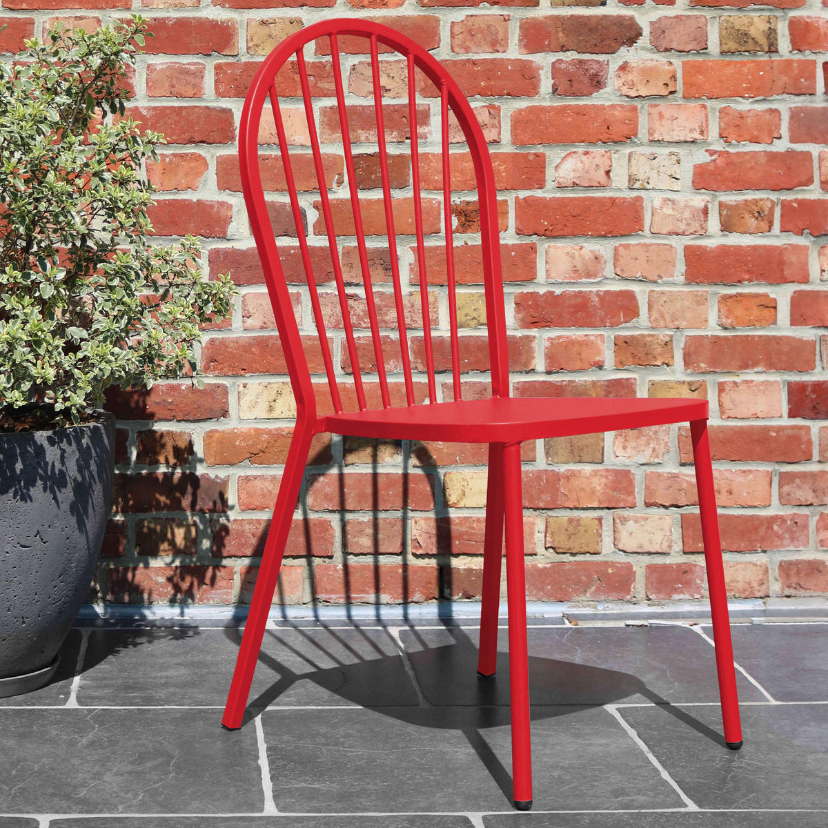 GARTENSTUHL, Rot - Rot, Metall (57/94/53cm) - Oviala