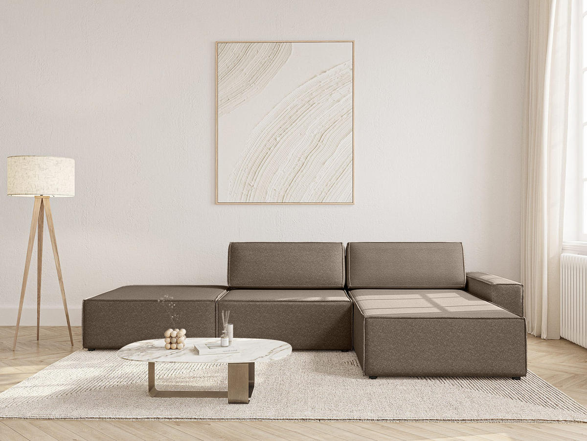 ECKSOFA Lummo Re mit Schlaffunktion, Braun - Braun, Textil (323/185cm) - Fedve
