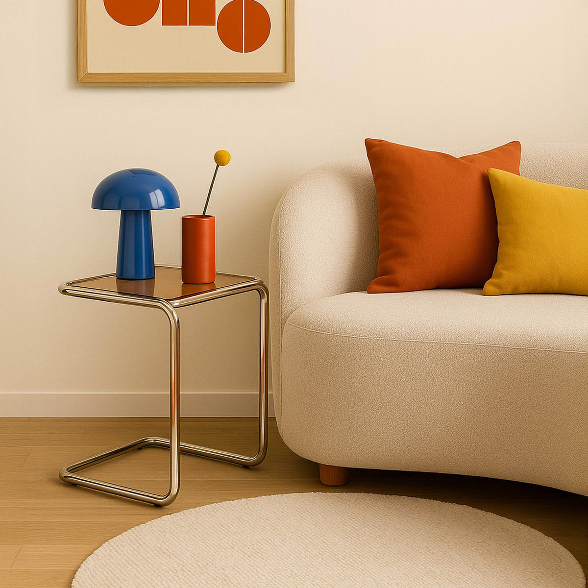 COUCHTISCH, Braun - Braun, Glas/Metall (50/50/55cm) - Oviala