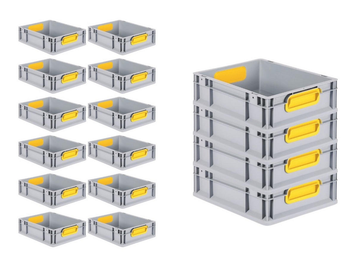 EUROBOX 16x Nextgen Color 12x30x40cm 11 Liter Griffe Gelb Geschlossen - Gelb, Kunststoff (30/12/40cm) - PROREGAL