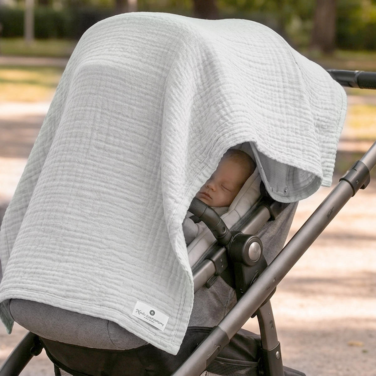 MUSSELINDECKE XL Babydecke Stilltuch Einschlagdecke Säuglingsdecke Mulltuch ab Geburt - Grau, Textil (90/120cm) - nordic coast company