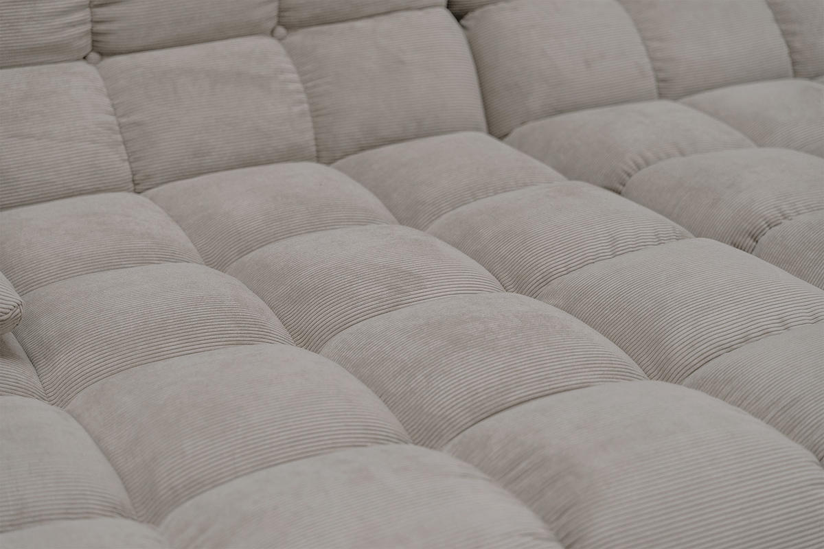 BIG SOFA VIVIEN Grau Cord - Schwarz/Grau, Kunststoff/Textil (296/85/178cm) - KAWOLA