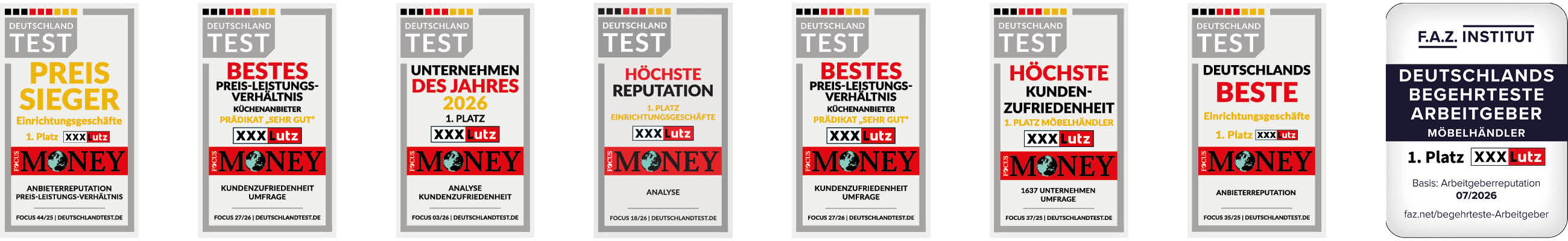 XXXLutz Siegel - DEUTSCHLANDTEST.DE und faz.net/begehrteste-Arbeitgeber