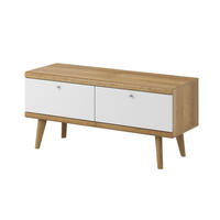 LOWBOARD PRIMARIO 107x40x50 cm mit 2 Türen Eichefarben - Eichefarben/Weiß, Holzwerkstoff (107/50/40cm) - MASSENO