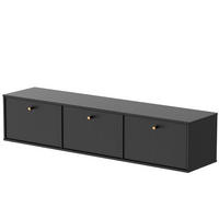 TV-LOWBOARD FLOW 180 cm, hängend, Schwarz - Schwarz, Holzwerkstoff/Metall (180/35/40.5cm) - Idohome