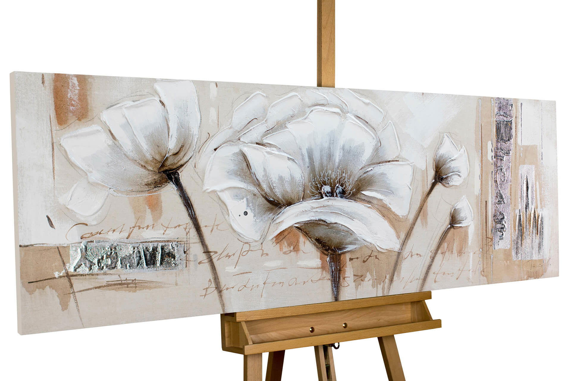 ÖLGEMÄLDE 150/50 cm - Beige, Holz/Textil (2/50cm) - KUNSTLOFT